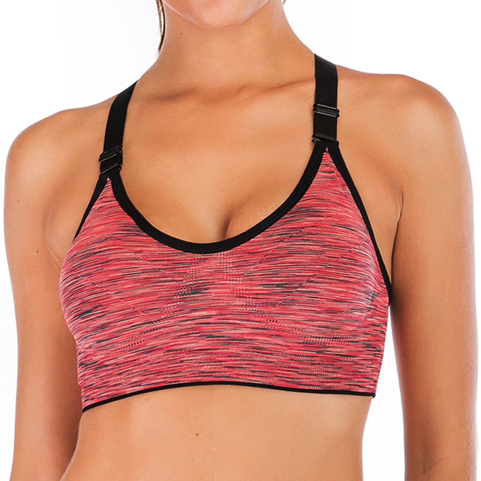 thumbnail image 4 of Pack de 2 sujetadores deportivos de alto impacto para mujer - Camiseta sin costuras para yoga y running con tirantes ajustables (tallas S-XL), 4 of 8